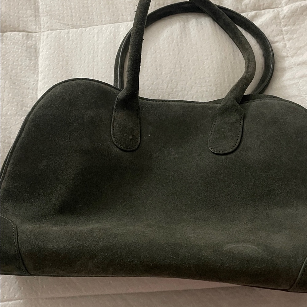 COS bowling bag olive green Suede n
